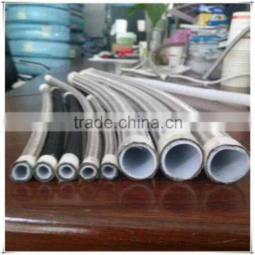 Teflon ptfe hose braided with stainless steel for Chemical/ Oil Industry color