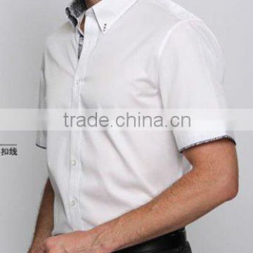 White Short-Sleeves Business Men Shirt