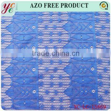 Shaoxing supplier embroidery designs polyester nylon blend elastic lace fabric for dressing