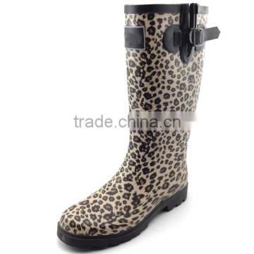 leopard thigh high boots rain boot 2014 women shoe