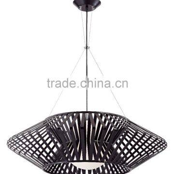 11.20-3 a white glass diffuser otherworldly large Planet Chrome and Black Pendant Chandelier