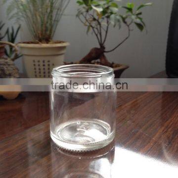 Clear glass food jar with kinds of cap