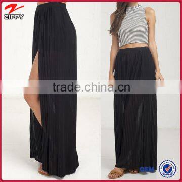 Very sexy pleated maxi skirt women fashion long skirt