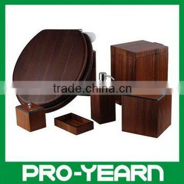 6 pcs Wooden Bathroom Accessories Set