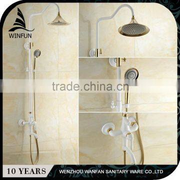 2016 new modern bathroom shower set,white painted rainfall shower set