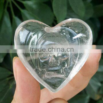 New Arrival Natural Crystal Rock Quartz Crystal Heart Skull Carvings