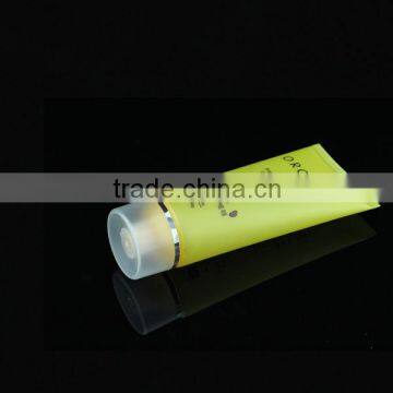 80g round facial cleanser plastic tube packaging with transparent hot stamping cap