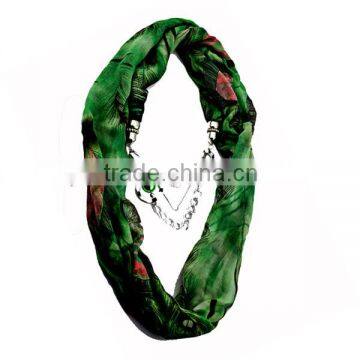 Dyed polyester voile neckwear fashion show hot sale scarf necklace