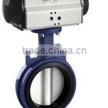 Ductile iron wafer type pneumatic butterfly valve