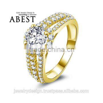 1.0 Carat Round Shape Halo Ring 10K Gold Yellow Ring Simulated Diamond Jewelry New Wedding Engagement Ring For Women Gift