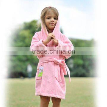 Baby Microfiber Bathrobe Children Animal emboridery Robe Coral Fleece Bathrobe