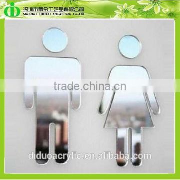 DDB-0132 Trade Assurance Mirror Acrylic Toilet Sign With Tape