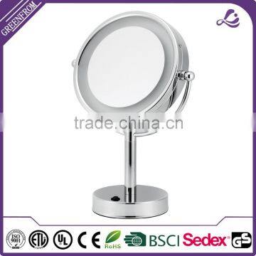 10x Mag Next Generation LED Cordless Double Sided Round Vanity Mirror, 9-Inch, Satin Nickel Finish