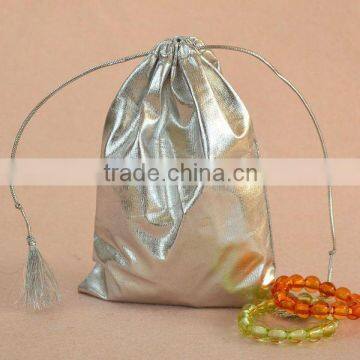 Logo Printing Resealable Drawstring Metallic Foil Coffee Pouch