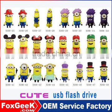 Cheap promotional minions1gb,2gb , usb 2.0 flash drive wholesale minions usb flash drive hot selling in Alibaba