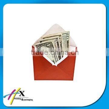 red paper envelope with brief design pocket money envelop