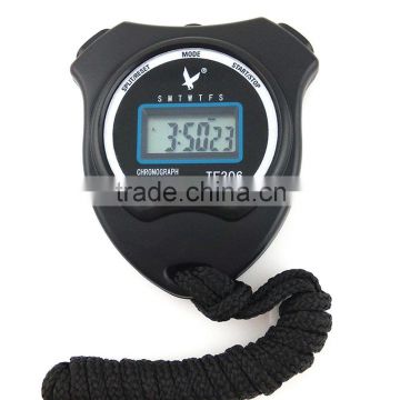 Black 1 Row Display Cum Splits Sports Running Stopwatch Timer Alarm Calendar TF306