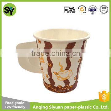 Hot Drink Paper Coffee Cups With Handle Heat Insulate Paper Cups