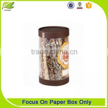 ecofriendly and high grade cylinder paper box with window