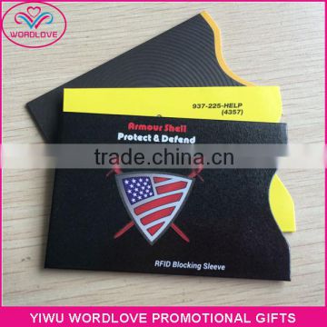 custom aluminum foil rfid protection sleeves blocking wallet for cards