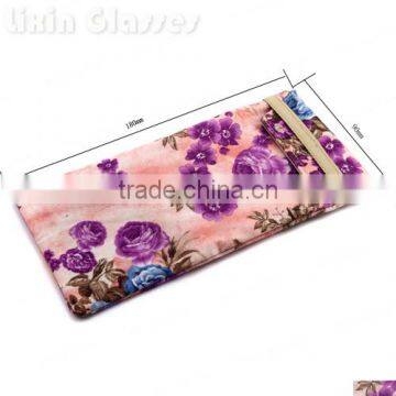 New Hot Selling Soft Cloth Bag Sunglasses Glasses Pouch Purple Pink Flower Eyewear Accessories Mobile Phone Bag 90*180mm BDH06D photo-4