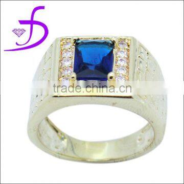 Fashion man ring with gemstone cheap man brass ring