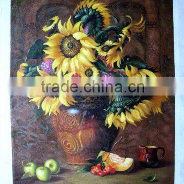 Handmade sunflower oil painting