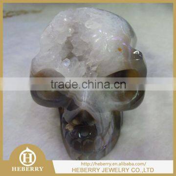 Wholesale Natural Agate Crystal Skull best gift for Christmas or home decoration