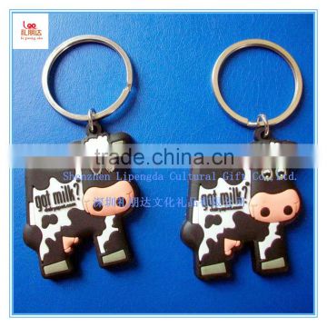 Hot sale double sides 3D pattern Silicone KeyChain, double sides pattern silicone key pendant, best key ring and mobile pendant