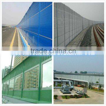 Factory offer green color powder coated Sound Barrier /highway noise screen