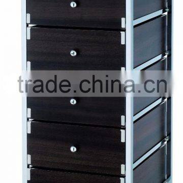 5 MDF drawer storage organizer rolling trolley cart Chrome