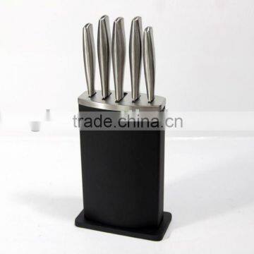 5pcs stainless steel knife set wooden knife block