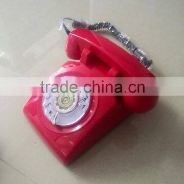 Red Color Vintage Rotary Cheap Landline Telephone For Use And Decor