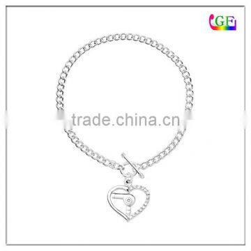 Personalized Custom alloy silver Hair Dryer Heart Bracelet