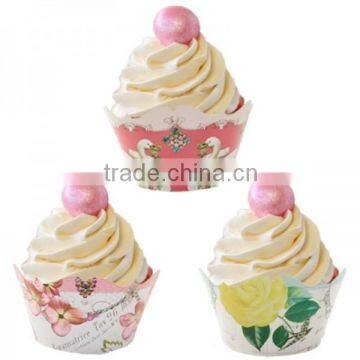 Vintage Style Cake Wrappers cupcake cases wraps