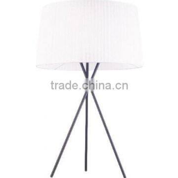 Graceful modern table lamp with white fabric lampshade