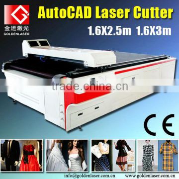 Co2 80W fabric garment laser cutter machine, 1600*2500mm