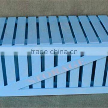 Customized Wooden Fruit Crate Boxes,blue Painting Crate,painted Light Blue Crate Box photo-5