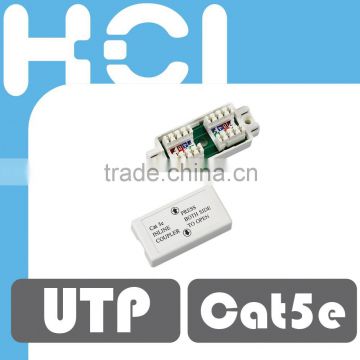 Cat6 180 Degree Unshielded UTP Straight Dual IDC Inline Coupler