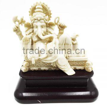 China manufactory hot sales polyresin ivory white ganesh idol