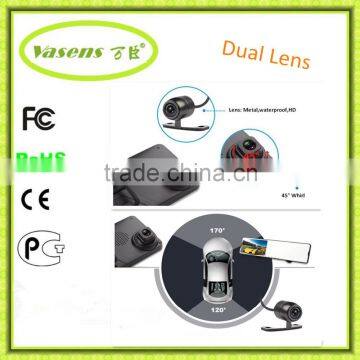 Vasens 168 Dual lens Rearview mirror reversing view G-sensor car Dvr