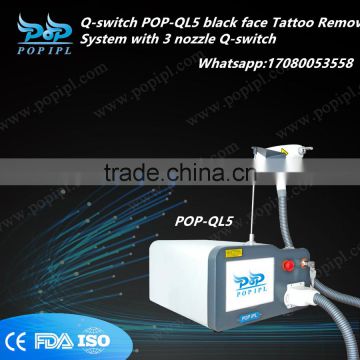 Tattoo Removal System Q-switch POP-QL5 black face Tattoo Removal System with 3 nozzle Q-switch Tattoo Removal