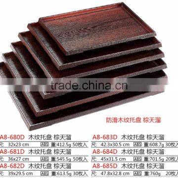 Plastic Imitation Wood Anti-skid Food Serving Tray photo-2