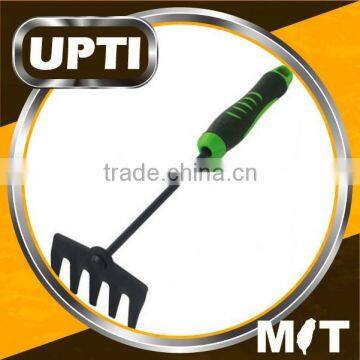 Taiwan Made High Quality 350mm Two-Tone Plastic Handle Five-Teeth Garden Rake Metal Teeth Garden Tool Weeding Rake