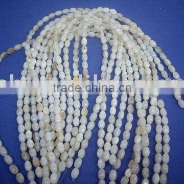 natural white chinese freshwater shell barrel beads