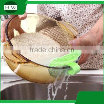 Multipurpose Plastic Smile Manual Fruit Vegetable Rice Sifter Wash Washing Basin Strainer Sieve With Clip photo-2