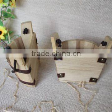 Handmade semicircle decorative art solid wooden mini ice buckets