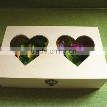 FSC Carved Decorative Fancy Wooden Candy Storage Boxes With Heart Window for Christmas Gift photo-6