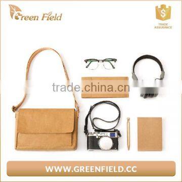 Environment Friendly Washable Karf Paper Bag,popular Brown Paper Women Cross Bady Shoulder Bag
