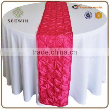 12x108 Washable Satin Rosette Table Runner for Dinning Decoration photo-2